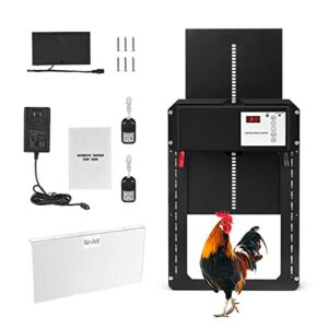 SMAUTOP Porte De Poulailler Automatique,Réglage de la sensibilité à la lumière et contrôle du Temps, Trois alimentations pour Un élevage de Poulets en Toute sécurité