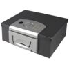HMF 1006-02 Coffre-fort pour documents, Caisse à Monnaie verrou électronique, 32,5 x 25,5 x 12,5 cm, noir
