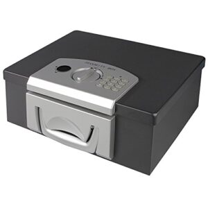 HMF 1006-02 Coffre-fort pour documents, Caisse à Monnaie verrou électronique, 32,5 x 25,5 x 12,5 cm, noir