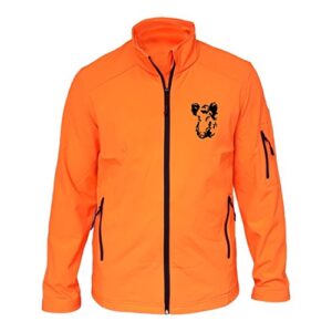 AtooDog Veste de Chasse en Softshell, Tête de Sanglier (184, Orange, XL, AV Manches)