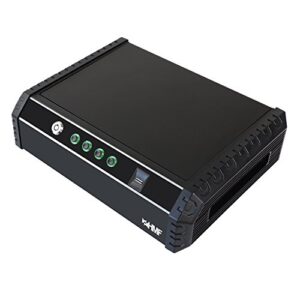 HMF 49702-02 Coffre-Fort Compact, Pistolet Safe, Lecteur d’empreintes digitales biométrique, Verrouillages Multiples, 37 x 27,5 x 10 cm, noir