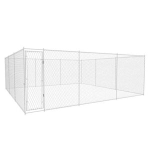 GuyAna Chenil extérieur pour Chiens Acier galvanisé 570x570x185 cm,Cage pour Chien,Cage pour Chat,Chenil pour Chien