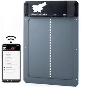 RUN-CHICKEN Porte de poulailler Automatique avec Batterie, Détection de la lumière, Minuterie du Soir et du Matin, Aluminium Porte Automatique poulailler, Trappe poulailler, Modèle T50, Gris
