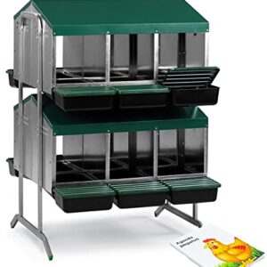 FINCA CASAREJO Pondoirs ECO pour Poules 12 Compartiments - Pondoirs sur Pieds - Bloc-Notes Offert - Nids pour Poules avec Collecteur d'Œufs