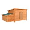 Poulailler Marron rougeâtre Bois 136x74x70cm Nichoir Bac Amovible Nettoyage Abri Niche Maisonnette