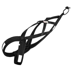 LASALINE Harnais X Back pour chien Canicross Dog Scooter Bikejöring luge Noir