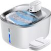 FEELNEEDY 4L Fontaine a Eau Chat sans Fil avec Detecteur de Mouvement, Distributeur Eau pour Chat et Chien Automatique a Batterie 4000 mAh Intégrée au Lithium Chargée, avec 2 Filtre