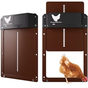 Yoarmyt Nouveau Porte Automatique Poulailler, Automatique Etanche avec Capteur de Lumière Porte De Poulailler Automatique à Induction à Pile