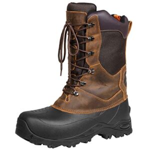 Seeland Bottes de chasse pour homme en cuir North Pac - Bottes d'hiver chaudes avec doublure Thinsulate™ Ultra. - Marron - marron foncé, 44 EU