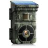 VOOPEAK Camera de Chasse Solaire 24MP HD 1080P, Caméra de Chasse Nocturne Batterie Rechargeable Intégrée, Camera Chasse Infrarouge Activé par Mouvement Déclenchement 0.1s Étanche IP66