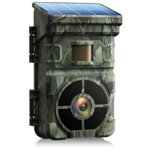 VOOPEAK Camera de Chasse Solaire 24MP HD 1080P, Caméra de Chasse Nocturne Batterie Rechargeable Intégrée, Camera Chasse Infrarouge Activé par Mouvement Déclenchement 0.1s Étanche IP66