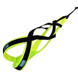 LASALINE Harnais de Traction pour Chien, x-Back Harnais canicross, Harnais Chien Velo, Harnais cani VTT, Harnais Chien de traineau - Noir Jaune Fluo