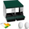 FINCA CASAREJO Pondoirs ECO pour Poules 2 Compartiments + 2 Œufs Factices et Un Bloc-Notes Offerts – Nids pour Poules