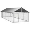 Chenil d’extérieur pour Chien, Enclos Niche Cage pour Chien Métal Chenil extérieur avec Toit 600x200x150 cm