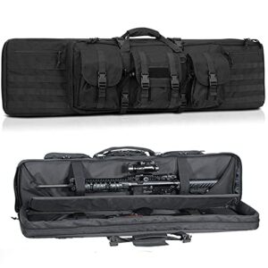 XVBVS Malette Fusil Malette Rangement, Etuis Souple pour Carabine Malette Transport Arme, Sac à Dos de Rangement pour Pistolet et Magazine, Étui pour Pistolet Airsoft-Black|| 118cm