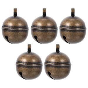 EXCEART 5Pcs Grelot Cru Ton Décoratif en Cuivre Antique Charme de La Chaîne Clé de Cloche pour Pendentifs Chat Jouets Animaux Arbre de Noël Décoration Artisanat