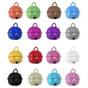 Jinlaili 16PCS Pendentifs Grelots pour Collier de Chien ou Chat, 22mm Adorable Cloches pour Chiens Chat, Pendentifs de Cloches pour Animaux de Compagnie, Clochette pour Chat en Métal, Cloches de Noël
