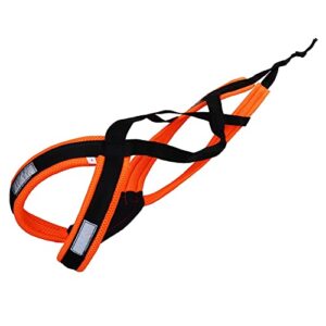 LASALINE Harnais de Traction pour Chien, x-Back Harnais canicross, Harnais Chien Velo, Harnais cani VTT, Harnais Chien de traineau - Noir Orange Fluo XL