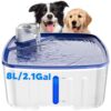 Kittyspout Fontaine à Eau pour Chien, 8L Fontaine Chat/Grand Chien avec Fenêtre de Visualisation, Pompe Ultra-silencieuse, Filtre à 4 Couches pour Garder l’eau Propre, sans BPA