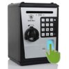 Fimleiy Tirelire électronique pour Enfants pour garçons et Filles – Verrouillage par Mot de Passe et Confirmation d’empreinte Digitale – (Noir/Argent)