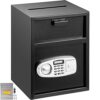 VEVOR Coffre-Fort avec Fente de Dépôt Antivol, Coffre-Fort de Sécurité Électronique en Acier au Carbone, Coffre-Fort de Dépôt Ignifuge 2 Clés 2 Kits de Codes, Coffre-Fort Numérique LCD Document Arme