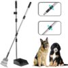 Bamda Pelles Ramasse-Crottes pour Chien, 106 cm Réglable Télescopique Longue Manche Plateau et Râteau en Métal pour Grande Moyen et Petit Chiens, Ppelouses, Herbe, Saleté, Gravier – Kit 2 Pack