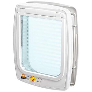 Ferplast Porte pour Chiens de Taille Moyenne SWING 11 Chatière, Installation Universelle, Entrée et sortie contrôlable 4 positions, Protection contre les courants d'air, tunnel complet, Blanche