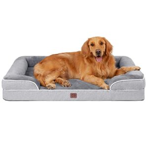 EHEYCIGA Panier Chien Grande Taille XL Orthopedique, Memoire de Forme Lit pour Chien Imperméable, Canapé pour Chien Dehoussable Lavable