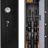 Coffre-fort, coffre-fort étanche ignifuge coffre-fort pour fusil à accès rapide coffre-fort pour fusil plus grand et durable pour armoire de fusil de chasse 5-6 fusils (plus grand coffre-fort biométri