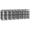 Chenil d’Extérieur avec Toit pour Chiens Acier 12,9 m² Cage Enclos