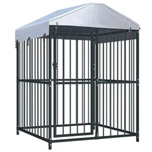 Chenil Extérieur avec Toit pour Chiens Cage pour Chiots Animaux Jardin