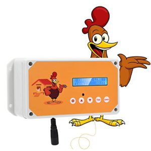 SMAUTOP poulailler,Porte Automatique poulailler,Ouvre-Porte Automatique,avec minuterie et capteur de lumière, Traction 4kg, Batterie, Alimentation et énergie Solaire