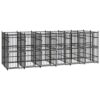 Chenil d’Extérieur pour Chiens Acier 11,06 m² Cage Niche Enclos Chiots