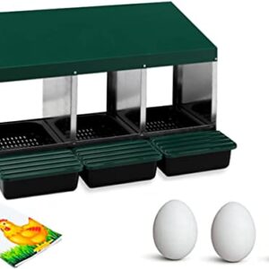 FINCA CASAREJO Pondoirs ECO pour Poules 3 Compartiments + 3 Œufs Factices et Un Bloc-Notes Offerts - Nids pour Poules