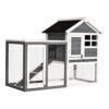 M MCombo Poulailler 2020D – Poulailler avec barre – Bec – En bois – Résistant aux intempéries – 2 étages – 122 x 53 x 92 cm – Gris