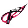 LASALINE Harnais de Traction X-Back pour Chien, Canicross Bike Ski Joering Scooter Traineau – Noir Rose néon
