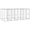 Chenil d’extérieur pour Chien, Enclos Niche Cage pour Chien Métal Chenil extérieur Acier galvanisé avec Toit 9,68 m²