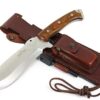 JEO-TEC Nº55: Couteau de Camping, Randonnée Chasse Outdoor Survie Bushcraft Multifonctionnel, Lame inox MOVA-58, Étui de transport en cuir position multiple, Fabriqué en Espagne