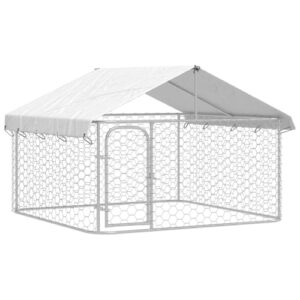 Chenil d'Extérieur avec Toit pour Chiens 200x200x150 cm Cage Enclos