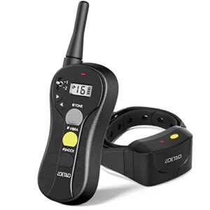 Collier de Dressage pour Chien, LOETAD Collier Électrique pour Chien Rechargeable et IPX7 Étanche, 16 Niveaux Statique Réglables/3 Modes pour Petit/Moyen/Gros Chien, Collier Anti-aboiement - 900M