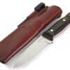 JEO-TEC Nº18: Couteau de Chasse Survie Bushcraft Randonnée Camping, Lame INOX Sandvik 14C28N, Étui en Cuir + Firesteel, Fabriqué en Espagne