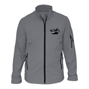AtooDog Veste de Chasse en Softshell, Cerf (181, Gris, XL, AV Manches)