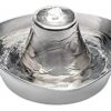 PetSafe Fontaine à boire Seaside en acier inoxydable, eau potable propre pour chats et chiens, fonctionnant malheureusement, capacité de 1,8 L, argent