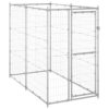 Chenil Extérieur pour Chiens Acier Galvanisé 110x220x180 cm Enclos