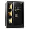 ADIMO Coffre-fort de 0,6 m³ avec clavier numérique et serrure à clé, boîte d’armoire intégrée, double clés, étagère amovible pour objets de valeur