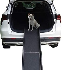 Llctools Rampe de voiture pour chien - Rampe de coffre pour animaux de compagnie - Antidérapante. 156 x 40 x 8 cm.