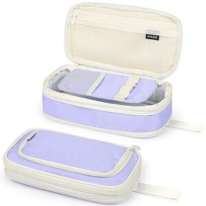 Eucomir Trousse Scolaire, Trousse Aesthetic, Fourniture Scolaire Kawaii, Grande Capacité pour Collège Bureau Étudiants Fille Garçon Adulte, Rose