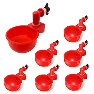 Ellxen 6pcs automatiques Supplies Abreuvoir Poules Tasses à Bol Bol en Plastique, Volailles Distributeurs D'eau Automatique de L'eau Potable Tasses pour Poussins Cailles Canards Bird