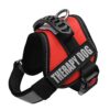Albcorp Harnais réfléchissant pour chien en polyester tissé et nylon – Veste réglable pour animal de service avec 2 patchs amovibles auto-agrippants – Rouge, XXS