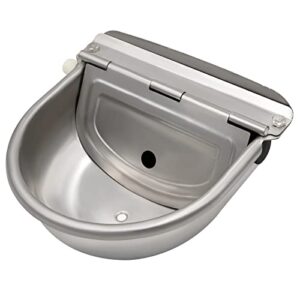 Abreuvoir à Eau en Acier Inoxydable Avec Bouchon de Vidange et Valve à Flotteur Réglable pour Cheval, Chien, Bétail, Chèvre, Mouton, Cochon, Abreuvoir Automatique pour le Bétail
